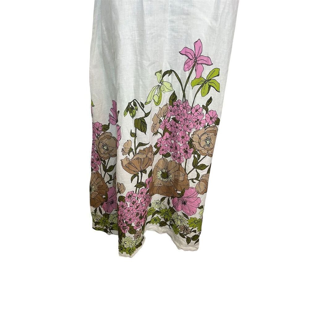 NWT RARE Vineyard Vines Women's‎ White Off Shoulder Botanical Linen Maxi Dress - Picture 3 of 9